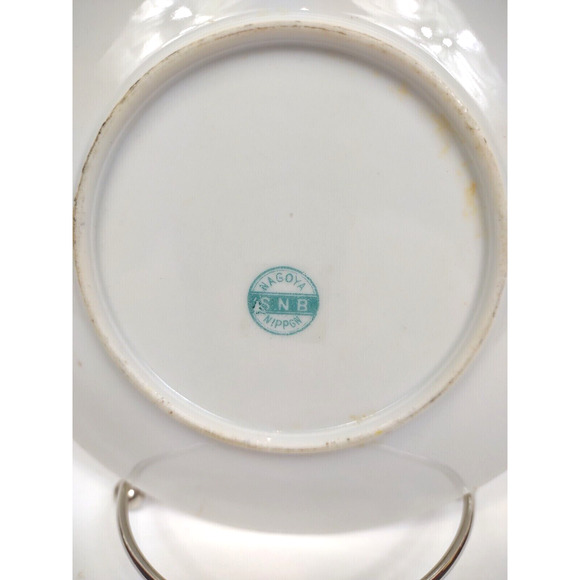Vintage Nippon Nagoya SNB Hand Painted Saucer Plate 6" w Gold Accents Scene - Picture 6 of 6